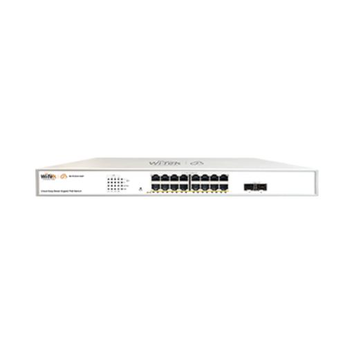 [WI-TEK_WI-PCES318GF] WI-TEK Switch Administrable PoE  / 16 puertos PoE af/at Gigabit /  2 x SFP Gigabit / Administración Cloud Gratuita / Presupuesto 240 W