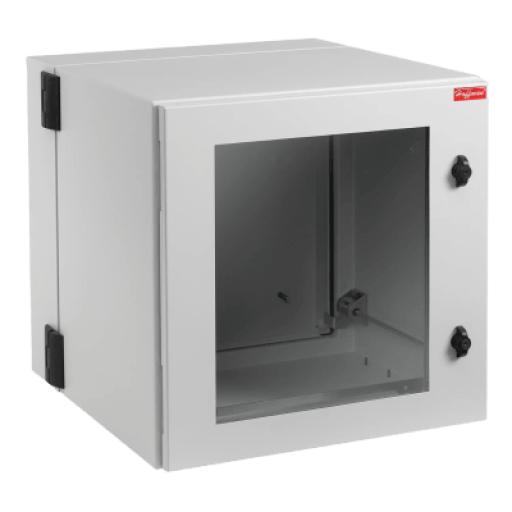 [HOFFMAN_PTHW242424G2] HOFFMAN Gabinete Industrial ProTek de Puerta con Ventana, Protección NEMA Tipo 4/12/4X; IP55; IK10, Abatible, Fabricado en Acero, 12 UR, Color Gris Claro