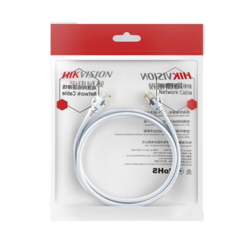 [HIKVISIONDIGITALTECHNOLOGY_DS-1NP6UEC0-100-W] Hikvision Digital Technology Cable de Parcheo (Patch Cord) / UTP / Cat. 6 (24 AWG) / 1 Metro / Color Blanco / Ideal para PoE+ / Interior