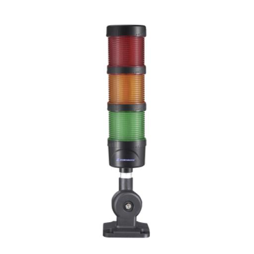 [EPCOMINDUSTRIALSIGNALING_EI-3-RAG-24] EPCOM INDUSTRIAL SIGNALING Torre LED Indicadora de estado de 3 niveles color Rojo, Ámbar y Verde, con Buzzer integrado a 85 dB,  a 24 VCD con Montaje incluido de 60 mm de diámetro