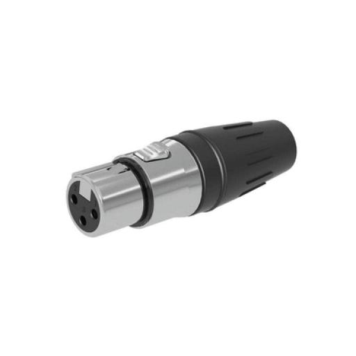 [SEETRONIC_SCHF3] SEETRONIC Conector hembra XLR de 3 núcleos con carcasa de acero inoxidable y contactos chapados en oro