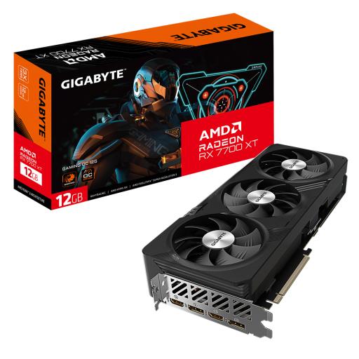 [GIGABYTE_GV-R77XTGAMING OC-12GD] TARJETA DE VIDEO GIGABYTE (GV-R77XTGAMING OC-12GD) RX 7700XT,12GB GDDR6,PCIE 4.0,2*HDMI,2*DP,3 FAN