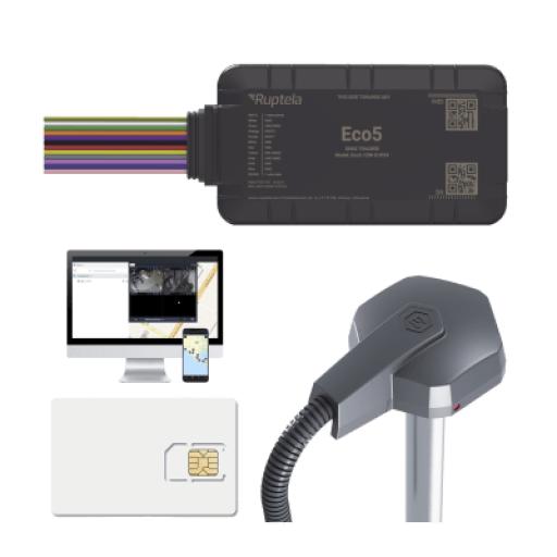 [RUPTELA_ECO5KITFUEL2] Ruptela KIT Dispositivo de Rastreo Vehicular/ Sensor nivel de combustible cableado / Conectividad LTE Cat1 y LTE-M / BLE 5.0 / GNSS U-blox / Carcasa IP54 / Batería Interna de Respaldo / Detecta Interferencias / Incluye: EPCOMGPSCODE, TD6001000 y SIM500MB2Y