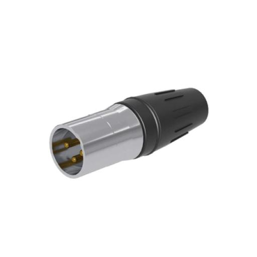 [SEETRONIC_SCHM3] SEETRONIC CONECTOR MACHO XLR DE 3 NÚCLEOS CON CARCASA DE ACERO INOXIDABLE Y CONTACTOS CHAPADOS EN ORO