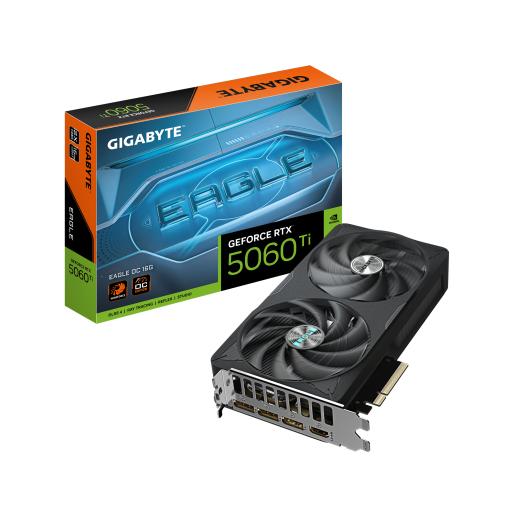 [GIGABYTE_GV-N506TEAGLE OC-16GD] TARJETA DE VIDEO GIGABYTE (GV-N506TEAGLE OC-16GD) RTX 5060TI,16GB GDDR7,PCIE 5.0.HDMI,3*DP,2 FAN