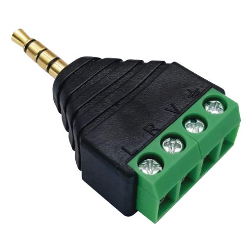 [EPCOM_EP-CON311] Epcom Conector de audio de 3.5mm macho a terminal de tornillo de 4 pines