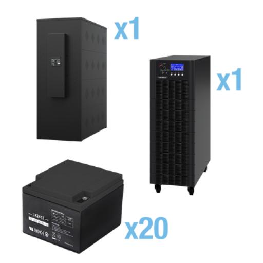 [CYBERPOWER_HSTP3T20K100P-5MIN] CyberPower UPS Trifásico de 20 kVA/18 kW, Topología Online Doble Conversión, Voltaje de 208/220 Vca de L-L, Respaldo de 5 Minutos al 100% de Carga, Incluye Módulo y Banco de Baterías