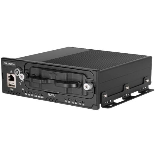 [HIKVISIONDIGITALTECHNOLOGY_AE-MN5043(RJ45)] Hikvision Digital Technology NVR Móvil de 8 Canales de 2 Megapixel / 4 Puertos PoE / 2 Bahías de Disco Duro / Incluye Modulo GPS / conector RJ45