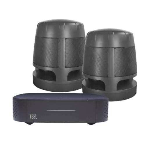 [VSSL_A1X/360] VSSL KIT Amplificador VSSL A1X | 2 Bocinas Acoustiscape TruAudio Modelo AS360 |  IP66