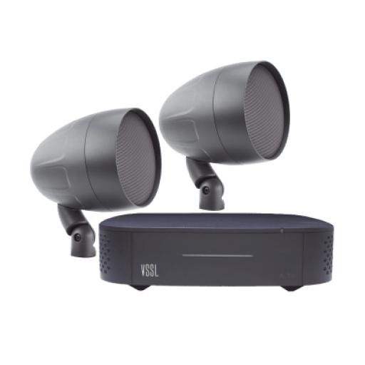 [VSSL_A1X/2AS2] VSSL KIT Amplificador VSSL A1X | 2 Bocinas Acoustiscape TruAudio Modelo AS2T |  IP66