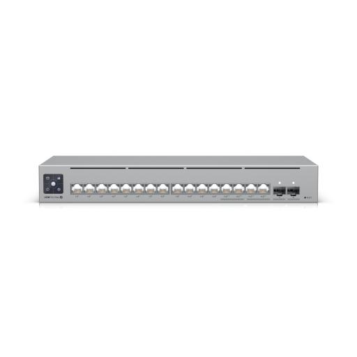 [UBIQUITINETWORKS_USW-PRO-MAX-16-POE] Ubiquiti Networks UniFi Switch Pro Max 16 PoE con funciones Capa 3, 16 puertos EtherLight RGB / (4) puertos 2.5 GbE POE++ y (12) puertos GbE POE+ /(2) puertos SFP+ 10G /con pantalla táctil informativa, hasta 180W de presupuesto POE 