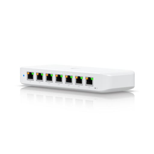 [UBIQUITINETWORKS_USW-ULTRA] Ubiquiti Networks UniFi Switch Ultra Administrable 8 puertos GbE / (1) puerto POE++ IN y (7) puertos POE+/ Wattaje depende de fuente o POE IN, hasta 42W, No incluye fuente/inyector