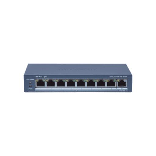 [HIKVISIONDIGITALTECHNOLOGY_DS-3E1309P-EI(B)] Hikvision Digital Technology Switch Administrable PoE+ / 8 puertos 100 Mbps PoE+ / 1 puerto 1000 Mbps de Uplink / PoE hasta 300 Metros / Conexión Remota desde Hik-ParnerPro / 110 W