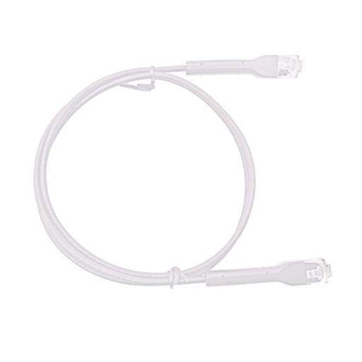 [LINKEDPROBYEPCOM_LP-PSLIM-A030WH] LINKEDPRO BY EPCOM Mini Patch Cord Cat6A Ultra Slim 30 cm Blanco – Ahorra Espacio sin Organizadores, con Bota Flexible