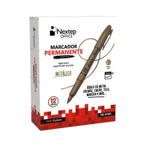 [NEXTEP_NE-070O] Nextep Marcador Permanente Nextep Punta Fina 2mm Oro C/12