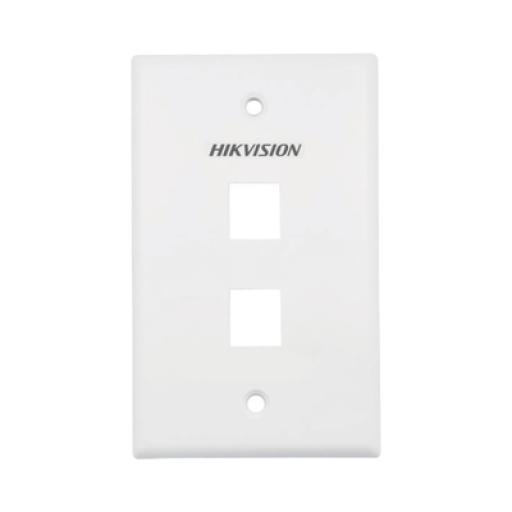 [HIKVISIONDIGITALTECHNOLOGY_DS-1FPA2-A] Hikvision Digital Technology Placa de Pared (Face Plate) / 2 Puertos / Color Blanco / Caja con 20 Piezas / ABS