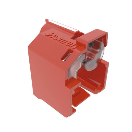 [PANDUIT_PSL-DCPLRE] Panduit Kit de 10 Dispositivos Recubiertos para Impedir Desconexión de Plug RJ45, Color Rojo, Incluye Herramienta para Instalar/Retirar 