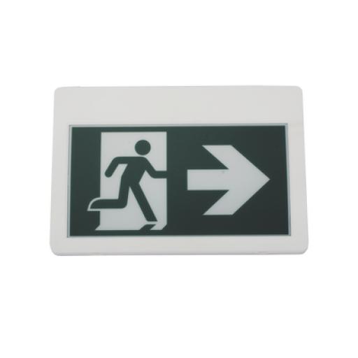 [SFIRE_SF800MW] SFire Letrero LED de Señalización de salida "Hombre Corriendo"/ Alto brillo / Uso en pared, lateral o techo / Batería de Respaldo Incluida con hasta 120 minutos de duracion