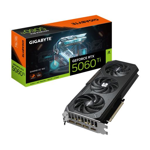 [GIGABYTE_GV-N506TGAMING OC-16GD] TARJETA DE VIDEO GIGABYTE (GV-N506TGAMING OC-16GD) RTX 5060TI,16GB GDDR7,PCIE 5.0,HDMI,3*DP,3 FAN