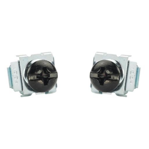 [PANDUIT_CNWSM6-C] Panduit Kit de 100 Tornillos y 100 Tuercas Enjauladas M6, Para Uso en Gabinetes o Racks con Rieles con Orificios Cuadrado