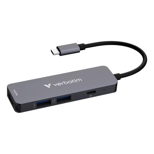 [VERBATIM_32155] Verbatim Hub Verbatim Multipuertos USB-C - 4 puertos 100W