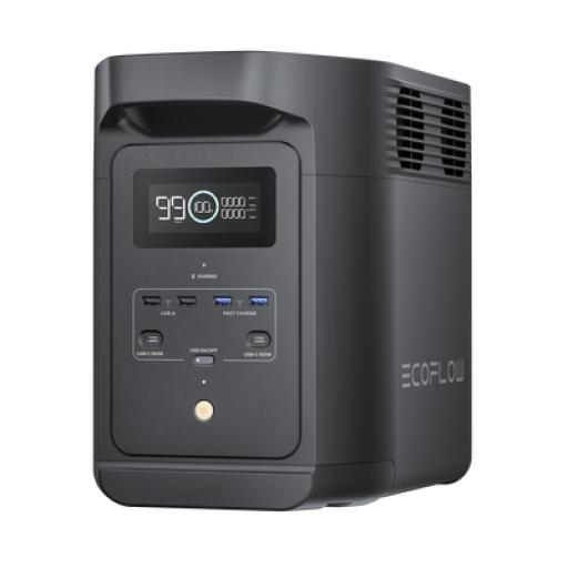 [ECOFLOW_E980] ECOFLOW Estación de Energía Portátil de 980Wh Litio LFP / 10 Puertos AC 500 W (Max. 1000W) / 2 USB-C 100W / Cargador de Coche 10A a 12.6V / Conectividad WiFi y Bluetooth (App) / Carga Solar 500W Max.