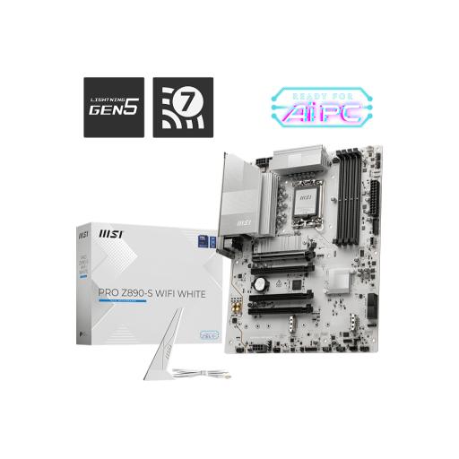 [MSI_PRO Z890-S WIFI WHITE] MOTHERBOARD MSI (PRO Z890-S WIFI WHITE) SOCKET 1851, 4*DDR5 8800, HDMI, DP, USB-C, 3*M.2, ATX