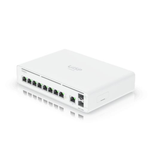 [UBIQUITINETWORKS_UISP-CONSOLE] Ubiquiti Networks Consola UISP de Ubiquiti / Gateway y Switch de Red Gigabit / Controlador con Plataforma UISP para gestión remota de WISP (airMAX, airFiber, uFiber, LTU, edgeMAX, airCube) / 128 GB SSD / (1) WAN 1GbE / (1) WAN SFP+10G / (8) puertos LAN GbE RJ45 