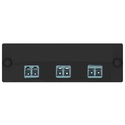 [PANDUIT_FAP3WAQDLCZ] Panduit Placa Acopladora de Fibra Optica FAP, Con 6 Conectores LC Duplex (6 Fibras), Para Fibra Multimodo OM3/OM4, Color Aqua