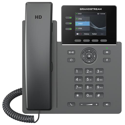 [GRANDSTREAMNETWORKS_GRP2611G] Grandstream Networks Teléfono IP Grado Operador / 3 Líneas / 12 Botones Virtuales Multiuso / Pantalla LCD 2.8 Pulgadas / Puertos Gigabit con PoE / Audio HD / Compatible con GDMS