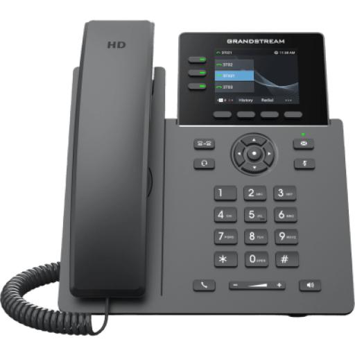 [GRANDSTREAMNETWORKS_GRP2611G] Grandstream Networks Teléfono IP Grado Operador / 3 Líneas / 12 Botones Virtuales Multiuso / Pantalla LCD 2.8 Pulgadas / Puertos Gigabit con PoE / Audio HD / Compatible con GDMS
