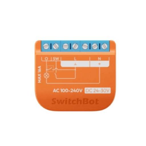 [SWITCHBOT_SWITCHBOTRELSW1PM] SWITCHBOT Switch Relevador Inteligente conectividad inalambrica Wifi y BLE / Medición de Consumo / Control de Encendido Apagado / Compatible con asistentes de voz / Dimensiones 42x36x16 mm