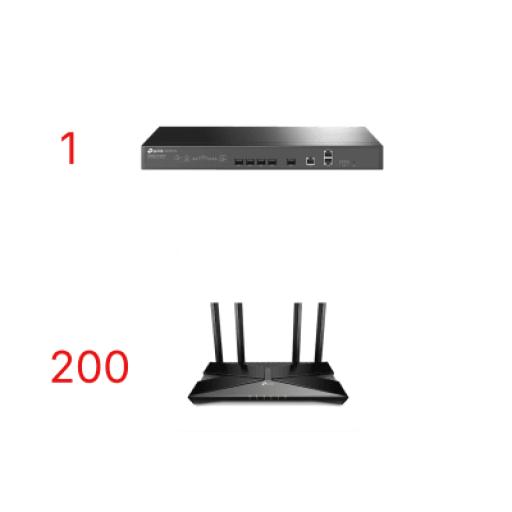 [TPLINK_TP-GPON-KIT2] TPLINK Kit para ISP´s / OLT DS-P7001-04 con Paquete de 200 ONU´s Modelo XX230V