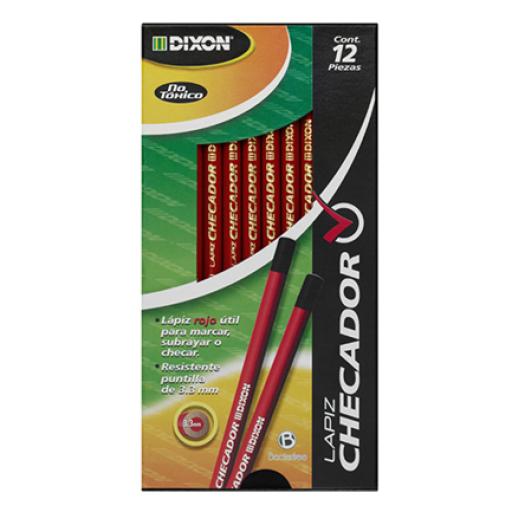 [DIXON_42306] Lapiz checador DIXON rojo redondo caja c/12 lapices