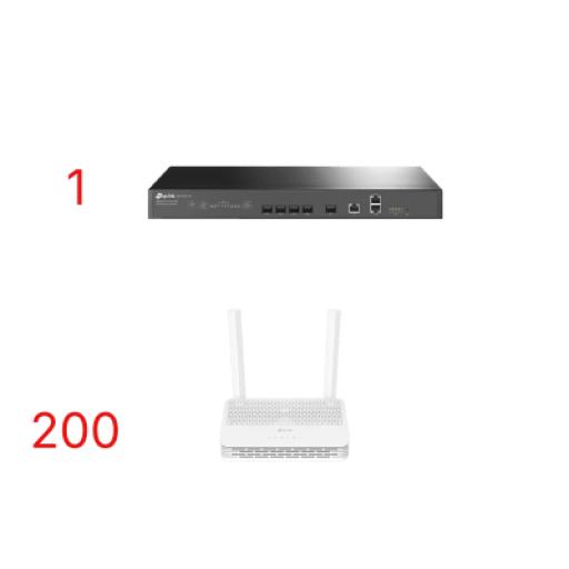 [TPLINK_TP-GPON-KIT6] TPLINK Kit para ISP`s / OLT DS-P7001-04 con Paquete de 200 ONU´s Modelo XC220G3