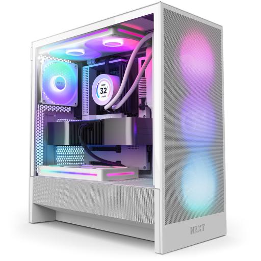[NZXT_CC-H52FW-R1] GABINETE NZXT (CC-H52FW-R1) H5 FLOW RGB  COMPACT MID-TOWER ATX CASE WITH RGB FANS - BLANCO