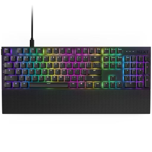 [NZXT_KB-001NB-US] TECLADO NZXT (KB-001NB-US) FUNCTION 2 , INGLES, RGB, SWITCH GATERON RED, REPOSA MUÑECAS, NEGRO