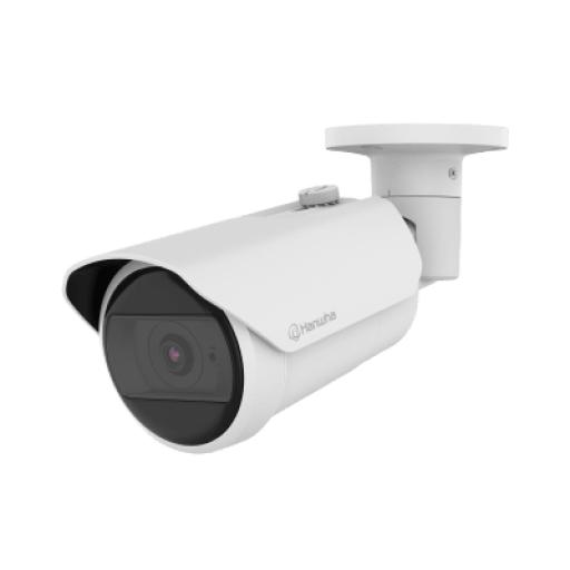 [HANWHA_QNO-C8013R] Hanwha Cámara IP Tipo bala Antivandálica 5 Megapíxel / Lente fijo 3mm / IR 25 a 30M / WDR 120db / IP66 / IK10 / H.265 & WiseStream / Inteligencia Artificial Deteccion de Personas y vehiculos