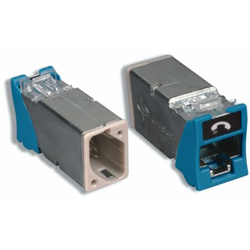 [SIEMON_Z6A-S06B] Siemon Jack Z-MAX Cat6A, Blindado, Montaje híbrido en Placa de Pared (Plano y Angulado), Color Azul, Versión Bulk (Sin Empaque Individual)