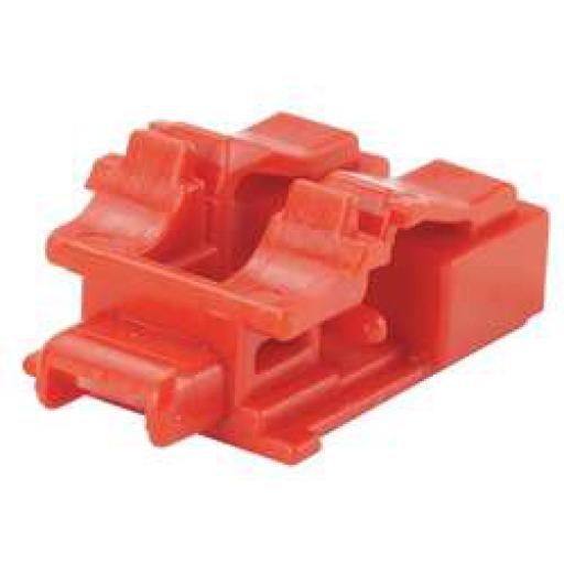 [PANDUIT_PSL-LCAB] Panduit Kit de 10 Dispositivos para Bloquear Puertos de Fibra Óptica LC Duplex, Color Rojo, Incluye Llave de Extracción