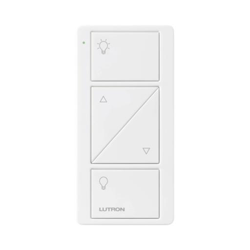 [LUTRON_PJ22BRLGWHL01] Lutron Control remoto PICO 3 botones encender/apagar, subir/bajar intensidad, color blanco, complemente con un atenuador Caseta, RA2, RadioRa2.