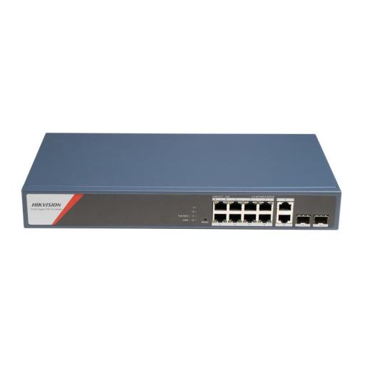 [HIKVISIONDIGITALTECHNOLOGY_DS-3E1512HP-SI-8P2T2F] Hikvision Digital Technology Switch Gigabit PoE+ / Administrable / 8 Puertos 1000 Mbps PoE+(4 Puertos PoE++ 90 W) / 2 Puertos 1000 Mbps de Uplink / 2 Puertos SFP / Configuración Nube Hik-PartnerPro / Modo Extendido hasta 300 Metros / 130 W 