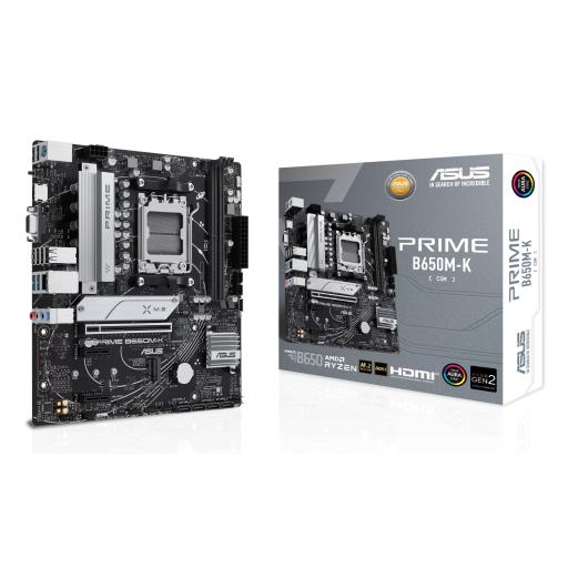 [ASUS_PRIME B650M-K] MOTHERBOARD ASUS (PRIME B650M-K) SOCKET AM5,2*DDR5,HDMI,VGA,PCIE 4.0,MICRO ATX
