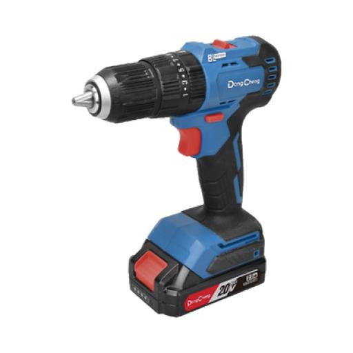 [DONGCHENG_DCJ-Z2050-IAM] DONG CHENG Rotomartillo / Taladro Inalámbrico de 20V sin Carbones, Broquero de 1/2", incluye 2 Baterías de 2.0 Ah, Cargador y Maletín