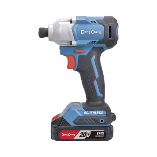 [DONGCHENG_DCP-L0314-DM] DONG CHENG Atornillador de Impacto de 1/4 in. sin escobillas de 20V, incluye Batería de 2.0 Ah y Maletín