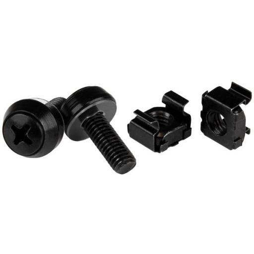 [STARTECH.COM_CABSCREWM6B] StarTech.com 50 TORNILLOS TUERCAS JAULA CAGE NUTS M6 PARA RACK NEGRO