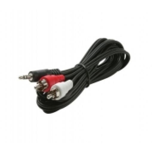 [STEREN_255-045] CABLE DE AUDIO STEREN PLUG 3.5MM A 2 PLUGS RCA 1.8M