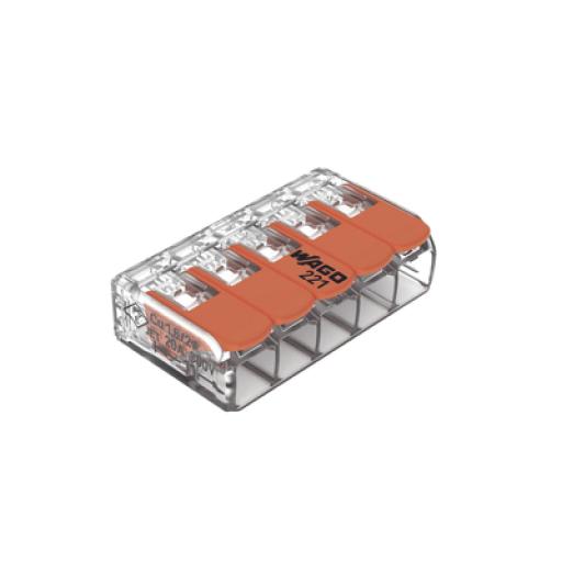 [WAGO_221-415] WAGO Conector Compacto para 1 Cable de Entrada 4 Cables de Salida / Cables Compatibles 28AWG-12AWG