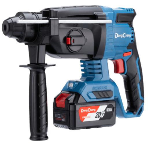 [DONGCHENG_DCZ-C0424-EM] DONG CHENG Martillo perforador inalámbrico SDS-PLUS, Incluye 2 Baterías 20V, 4.0 Ah, Cargador y Estuche