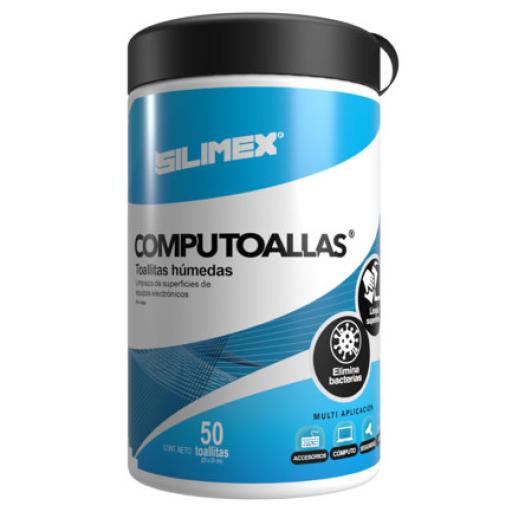 [SILIMEX_7503018454153] TOALLAS HÚMEDAS LIMPIADORAS SILIMEX COMPUTOALLAS C/50PZ